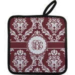 Maroon & White Pot Holder w/ Monogram