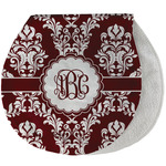 Maroon & White Burp Pad - Velour w/ Monogram