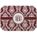 Maroon & White Dining Table Mat - Octagon (Single-Sided) w/ Monogram