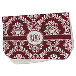 Maroon & White Burp Cloth - Fleece w/ Monogram