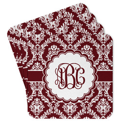 Maroon & White Paper Coasters (Personalized)