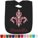 Maroon & White Cotton Baby Bib (Personalized)