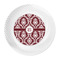 Maroon & White Plastic Party Dinner Plates - Approval