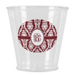 Maroon & White Plastic Shot Glass (Personalized)