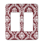 Maroon & White Rocker Style Light Switch Cover - Two Switch