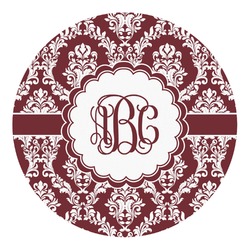 Maroon & White Round Decal - Small (Personalized)