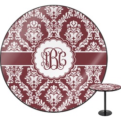 Maroon & White Round Table (Personalized)