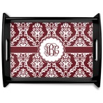 Maroon & White Black Wooden Tray - Large (Personalized)