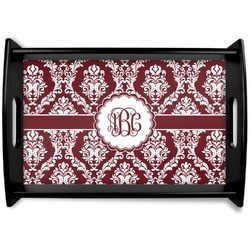 Maroon & White Black Wooden Tray - Small (Personalized)