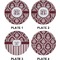 Maroon & White Set of Appetizer / Dessert Plates (Approval)