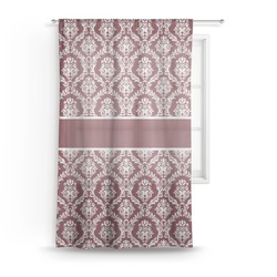 Maroon & White Sheer Curtain - 50"x84"