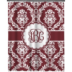 Maroon & White Extra Long Shower Curtain - 70"x84" (Personalized)