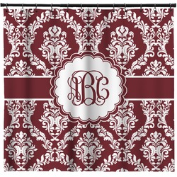 Maroon & White Shower Curtain - 71" x 74" (Personalized)