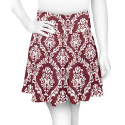 Maroon & White Skater Skirt - X Small