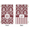 Maroon & White Small Laundry Bag - Front & Back View