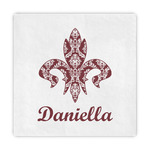 Maroon & White Standard Decorative Napkins (Personalized)