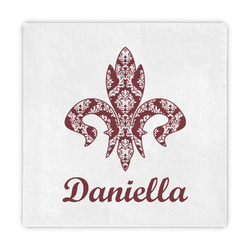 Maroon & White Standard Decorative Napkins (Personalized)