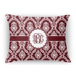 Maroon & White Rectangular Throw Pillow Case (Personalized)