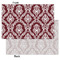 Maroon & White Tissue Paper - Lightweight - Small - Front & Back