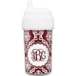 Maroon & White Toddler Sippy Cup (Personalized)