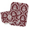 Maroon & White Two Rectangle Burp Cloths - Open & Folded