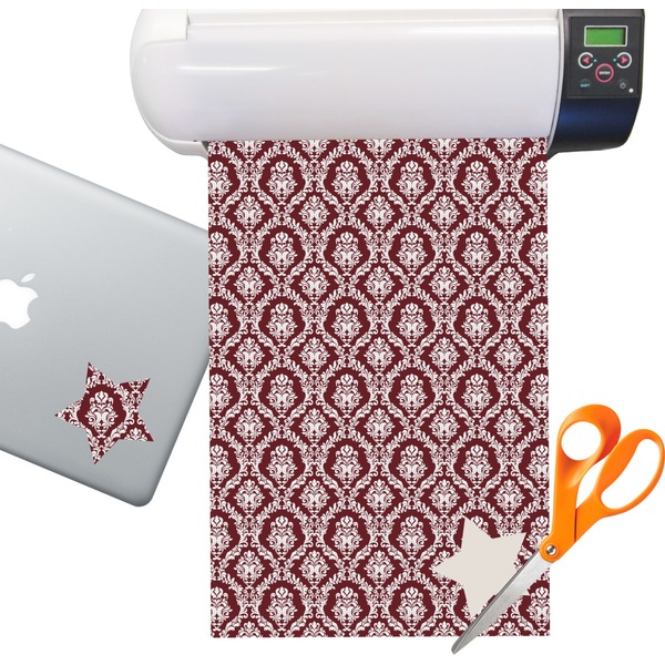 Custom Maroon & White Sticker Vinyl Sheet (Permanent)