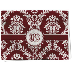 Maroon & White Kitchen Towel - Waffle Weave - Full Color Print (Personalized)