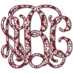 Maroon & White Monogram Decal - Large (Personalized)