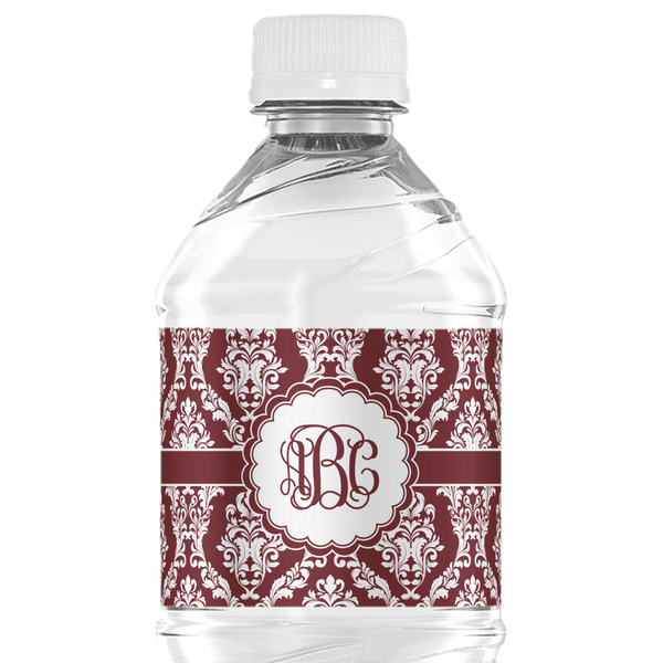 Custom Maroon & White Water Bottle Labels - Custom Sized (Personalized)