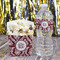 Maroon & White Water Bottle Label - w/ Favor Box