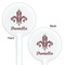 Maroon & White White Plastic 5.5" Stir Stick - Double Sided - Round - Front & Back