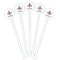 Maroon & White White Plastic 5.5" Stir Stick - Fan View