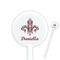 Maroon & White White Plastic 5.5" Stir Stick - Round - Closeup