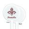 Maroon & White White Plastic 5.5" Stir Stick - Single Sided - Round - Front & Back