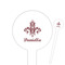 Maroon & White White Plastic 6" Food Pick - Round - Closeup