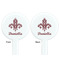 Maroon & White White Plastic 7" Stir Stick - Double Sided - Round - Front & Back