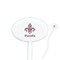 Maroon & White White Plastic 7" Stir Stick - Oval - Closeup