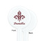 Maroon & White White Plastic 7" Stir Stick - Single Sided - Round - Front & Back