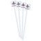 Maroon & White White Plastic Stir Stick - Double Sided - Square - Front