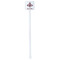 Maroon & White White Plastic Stir Stick - Double Sided - Square - Single Stick