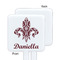 Maroon & White White Plastic Stir Stick - Single Sided - Square - Approval