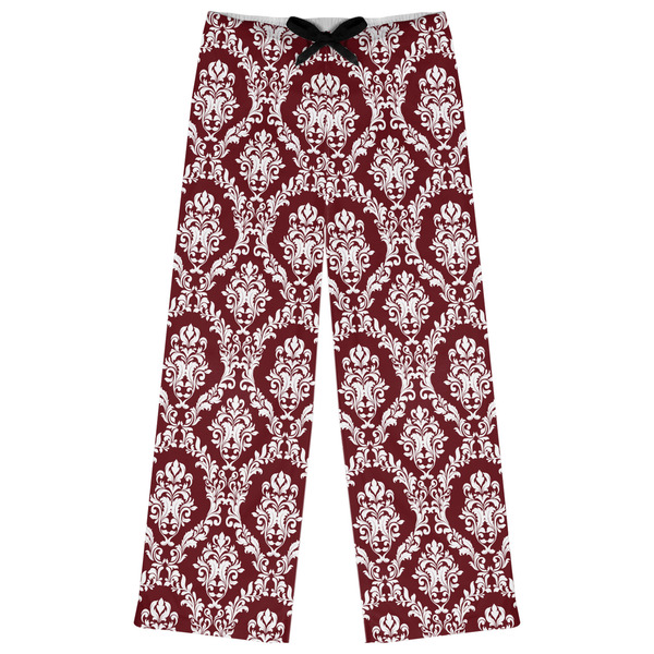 Custom Maroon & White Womens Pajama Pants