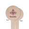 Maroon & White Wooden 4" Food Pick - Round - Single Sided - Front & Back