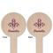 Maroon & White Wooden 6" Food Pick - Round - Double Sided - Front & Back