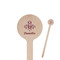 Maroon & White Wooden 7.5" Stir Stick - Round - Closeup