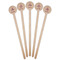 Maroon & White Wooden 7.5" Stir Stick - Round - Fan View