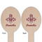 Maroon & White Wooden Food Pick - Oval - Double Sided - Front & Back