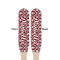 Maroon & White Wooden Food Pick - Paddle - Double Sided - Front & Back