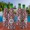 Maroon & White Zipper Bottle Cooler - Set of 4 - LIFESTYLE