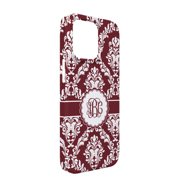 Custom Maroon & White iPhone Case - Plastic - iPhone 13 (Personalized)